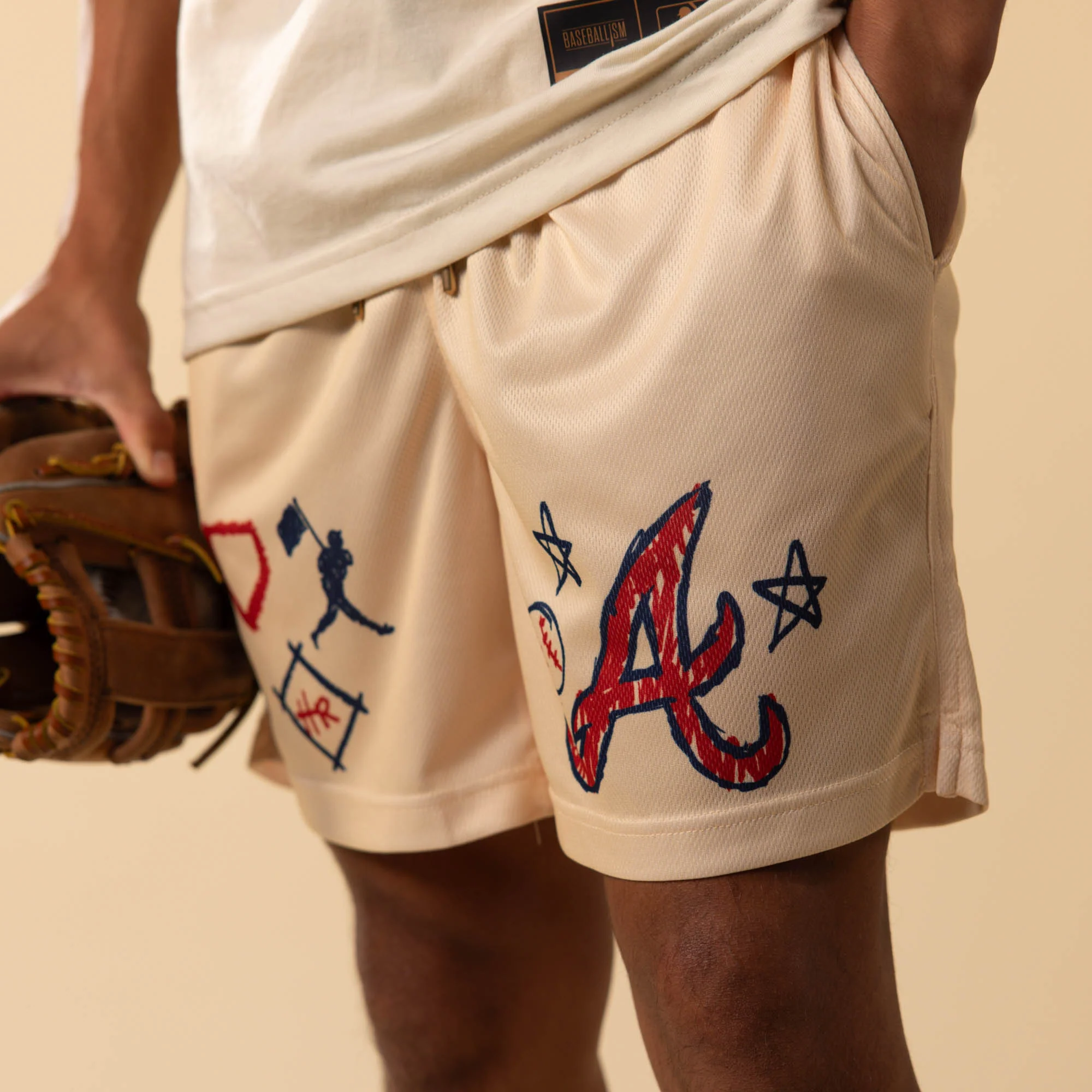 Crayon Series Diamond Air Youth Mesh Shorts - Atlanta Braves - Image 6