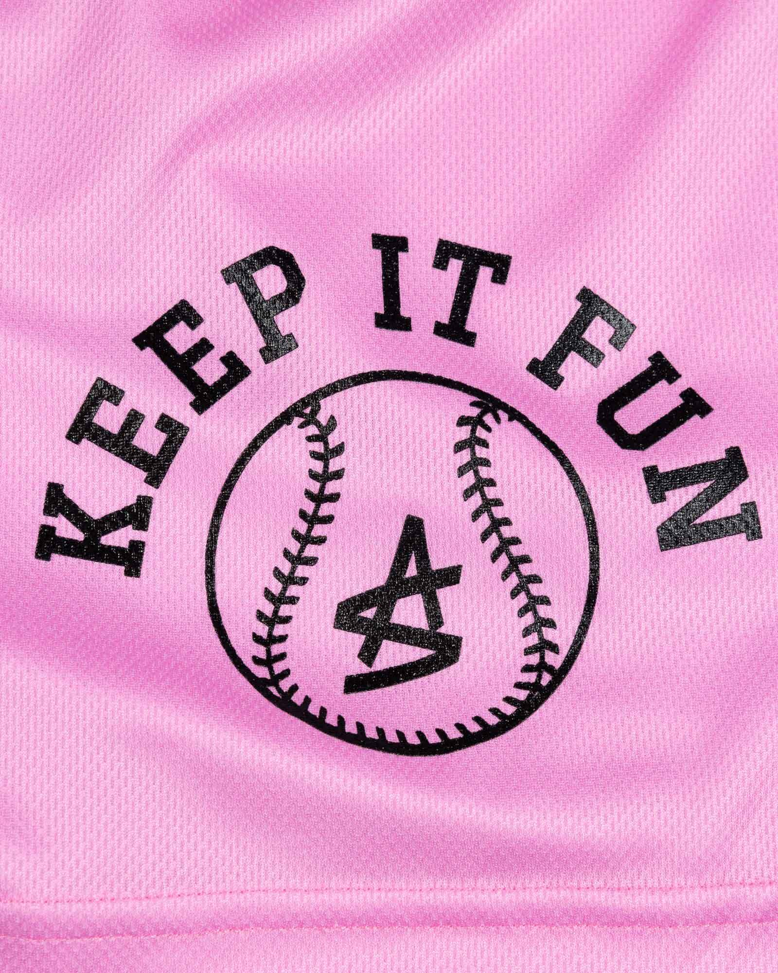 Keep It Fun Diamond Air Mesh Shorts (Pink) - Baseballism x Austin Schultz - Image 5